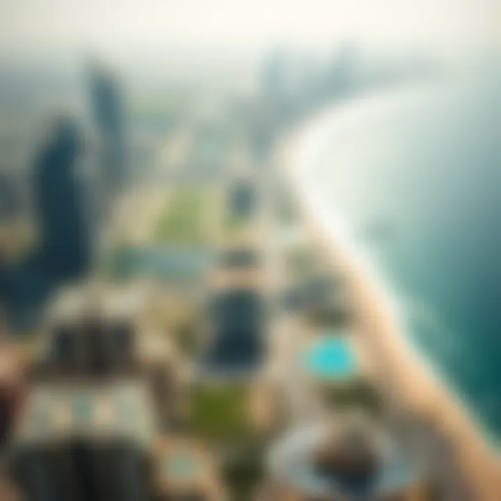 Aerial view of prime real estate locations in Dubai