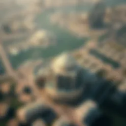 Aerial view of مراد مول showcasing its architectural grandeur and surrounding urban landscape