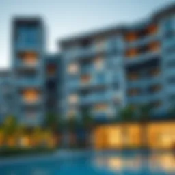 Modern apartment complex reflecting the UAE lifestyle