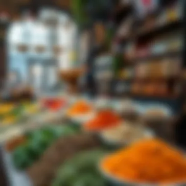 Essence of Local Cuisine Locally sourced herbs and spices arranged elegantly