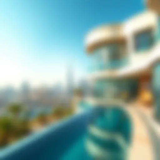 Luxurious villa with a view of Dubai skyline