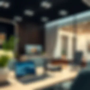 Modern real estate office setup with technology