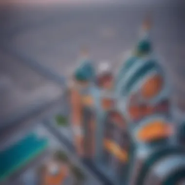 Aerial view of وحده مول showcasing its unique architectural design.