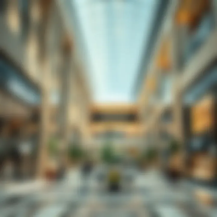 Interior shot highlighting the modern retail spaces within وحده مول.